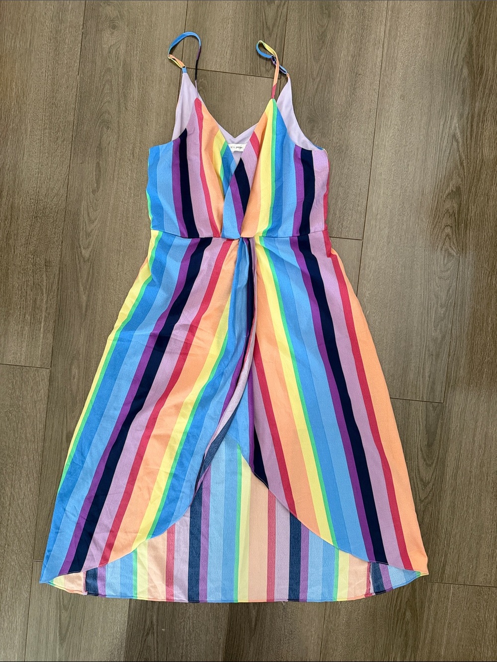 Blu Pepper Multicolor Rainbow Stripe Dress